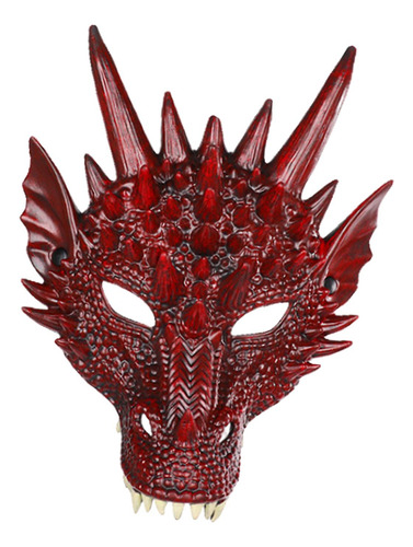 4 Máscara De Cosplay Máscara De Media Cara Dinosaurio Rojo