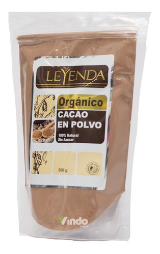 Cacao En Polvo Organico Leyenda 100% Nat - g a $104