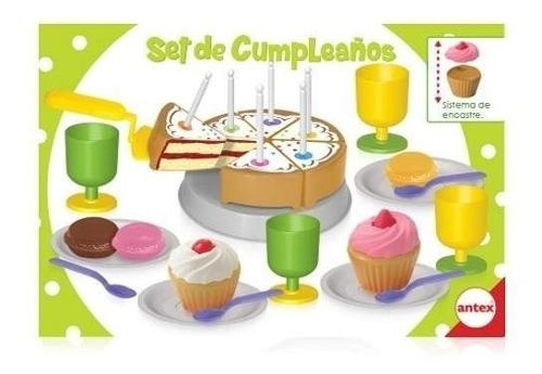 Set De Cumpleaños Con Torta Y Accesorios Antex