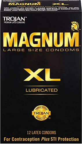 Condones Trojan Magnum Xl Lubricados - 12 Unidades, Paquete 