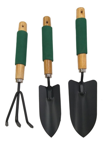 Kit Set  Jardineria Jardin 3 Piezas Rastrillo Pala Neon Onza