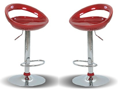 Banqueta Modern Safanelli Vermelha - Kit Com 2 Banquetas