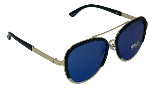 Óculos De Sol Espelhado W&a Uv 400 Protection Srp010sk Cor Da Haste Preto Cor Da Lente Azul
