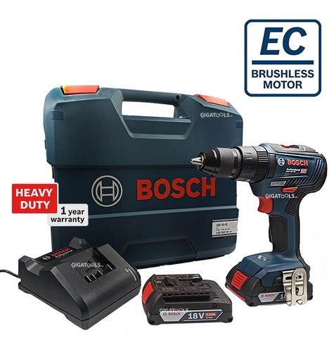 Imagen 2 de 5 de Taladro Percutor A Batería Bosch Gsb 18v-50 Brushless 2 Bat