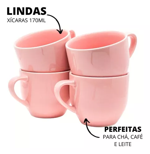 Jogo De Xícaras De Chá Porcelana Iraci Com 12 Peças 170ml Hauskraft no  Shoptime