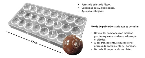 Moldes Para Chocolate Policarbonato Pelota De Futbol