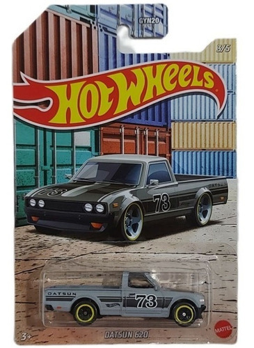 Serie de camionetas Hot Wheels, Datsun 620, 3/5, Mattel Cor Cinza