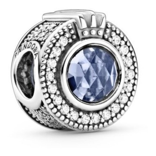 Dije Charm Pandora Corona O Resplandeciente Azul Original