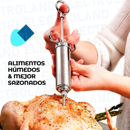 Jeringa Inyector Gastronomica Adobo Marinar Carne Acero Inox