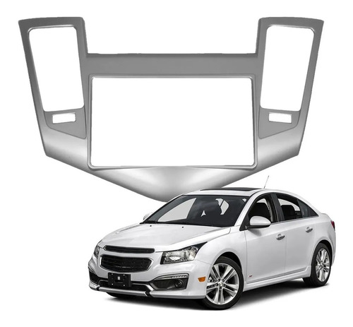 Moldura 2 Din Fiamon Chevrolet Cruze 2011 A 2014 - Prata