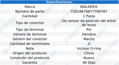 Conector Sensor Cmp Colorado V8 5.3l De 2009 A 2012 Walker