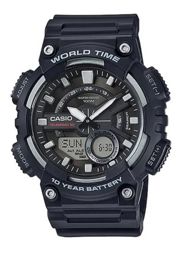 Reloj Casio Para Caballero Aeq-110w 1a  Negro