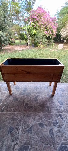 Macetero Huertero Cajón De Madera Macizo Impermeabilizado Algarrobo Clasica