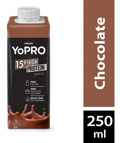 Imagem 1 de 2 de Bebida Láctea Danone Yopro Chocolate 250ml