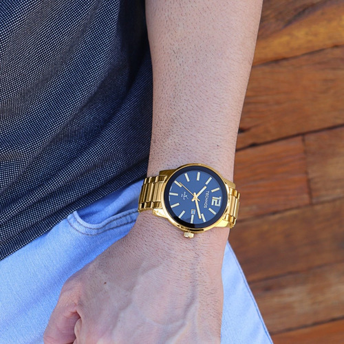 Relógio Technos Masculino Dourado Quadrado Golf 2115koi/4p