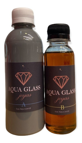  Resina Color Gris Oscuro Epoxi Joyas 375 Grs  Aqua Glass  
