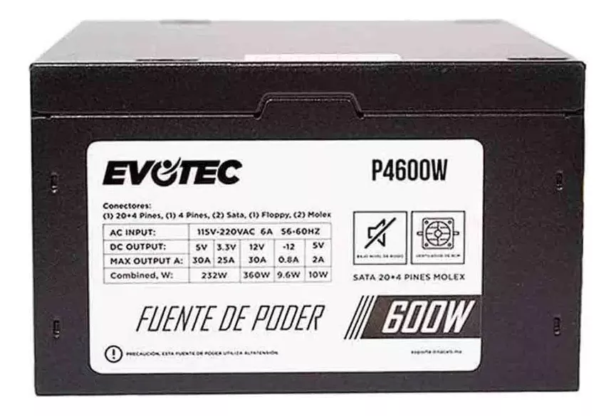 Segunda imagen para búsqueda de fuente de poder evotec 600w