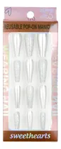 Comprar Uñas Postizas X12 En Glitter\u002Fmetalizado + Stickers Adhesivos