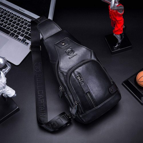 Bullcaptain Bolso Bandolera De Cuero Para Hombre Bolso De Pe