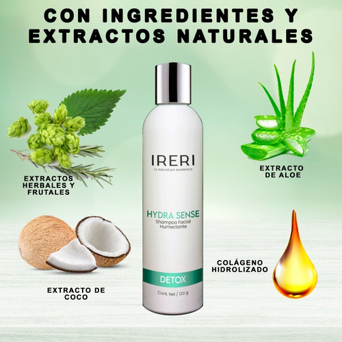 Imagen 5 de 9 de Shampoo Dermo Limpiador Facial Humectante Hidratante Detox