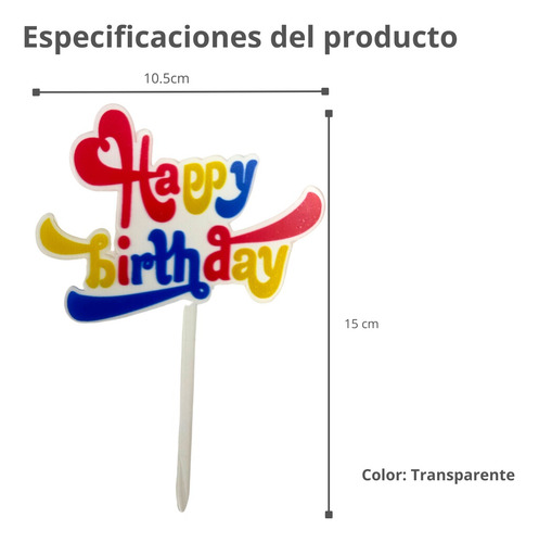 Velas De Cumpleaños Doradas Y Caketopper Happy Birthday Pack