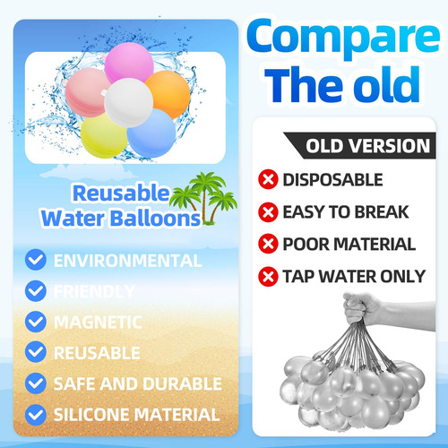 12 Pcs Globos De Agua Reutilizables, Bolas De Agua