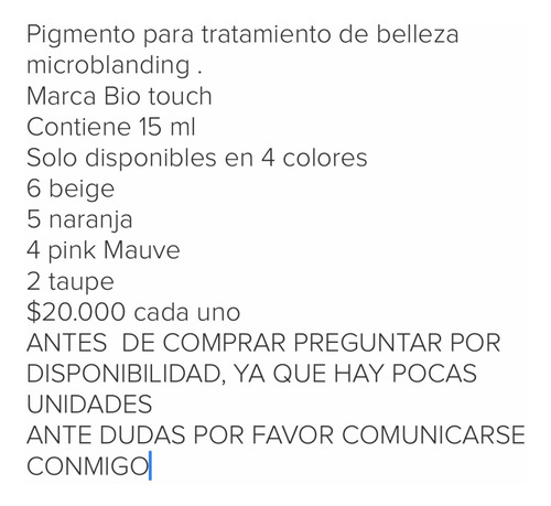 Imagen 2 de 6 de Microblanding, Tinta Para Labios, Cejas, Ojos 4 Colores Dis