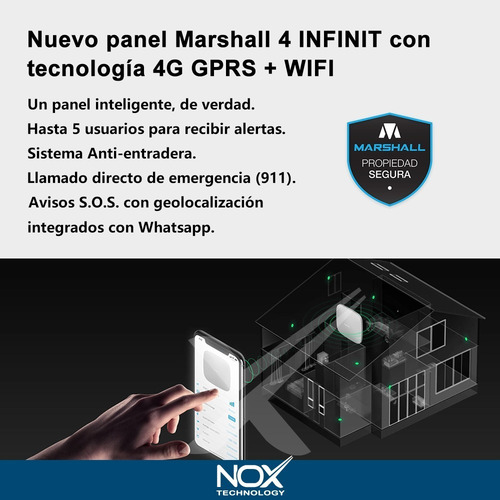 Imagen 4 de 10 de Kit Alarma Inalámbrica Marshall 4 Wifi + 4g Casa Local