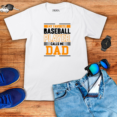 Franela Hombre Personalizada My Favorite Baseball Player Dad