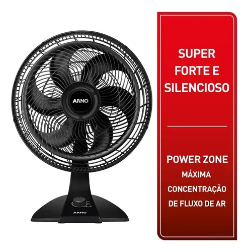 Ventilador Arno Turbo Force 2 Em 1 Preto De Piso 40 Cm De Diâmetr...