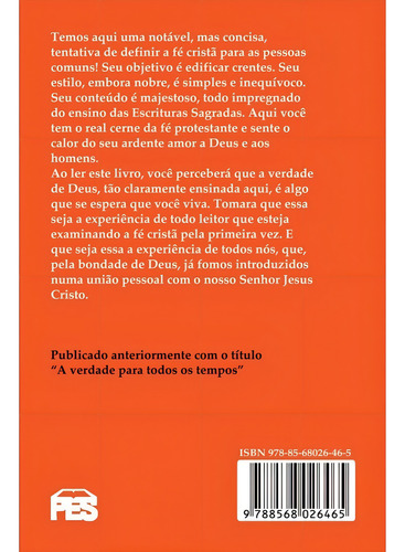 Fé Cristã Uma Instrução Para Principiantes Livro João Calvin