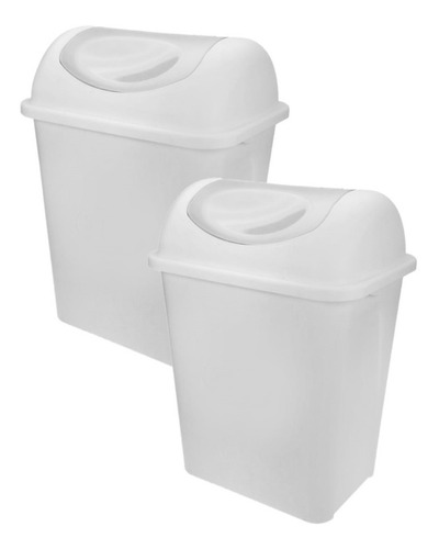 2 Pack Cesto 17l Tapa Balancín Color Blanco