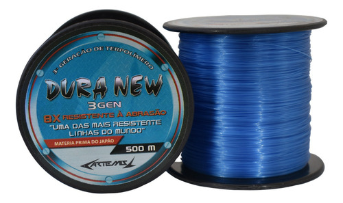 Linha Duranew 0.35mm 500m Monofilamento Nova Duranium Cores Cor Azul