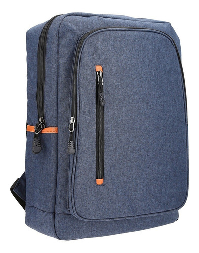Mochila Para Laptop De 16 Pulgadas Con 3 Compartimentos Color Azul