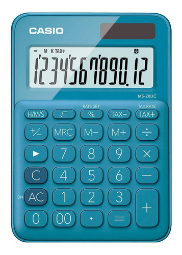 Imagen 1 de 7 de Calculadora De Escritorio Casio Ms-20uc-bu, 12dig, Solar