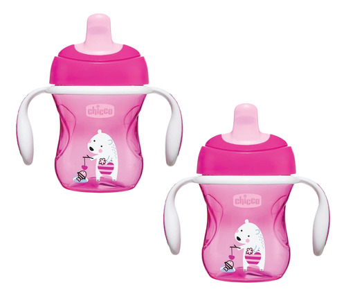 Pack 2 Vasos De Transición Chicco Anticólicos 6m+ Rosa 200ml