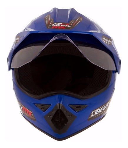 Capacete Para Moto Trial Pro Tork Liberty Mx Pro Vision A Cor Azul Desenho Solid Tamanho do capacete 58