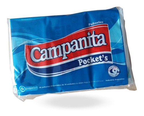 Pañuelos Descartables Tissue Campanita 10  Pack De 6 Un C/u