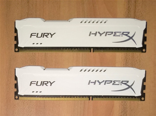 Memória 8gb Ddr3 (2 X 4gb) 1600mhz Hyperx Fury Branca Cl10