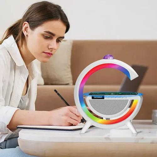 LÁMPARA DE MESA RGB PARLANTE BLUETOOH CARGADOR INALÁMBRICO –