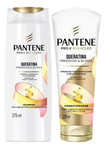  Kit Shampoo E Cond Pantene Pro-v Miracles Queratina 175ml