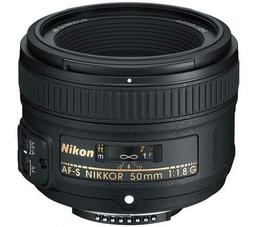Lente Nikon Af-s Nikkor 50mm F/1.8g Objetiva Com Parasol