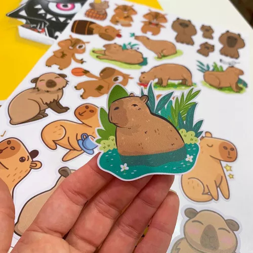 Vintage capivara desenhos animados adesivos para crianças