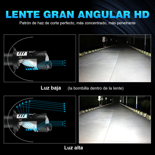 Focos Led Lupa H4 Proyector Canbus Traer Ojo De Demonio Rojo