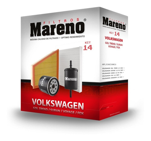 Kit De 4 Filtros Mareno Para Volkswagen Gol Trend Saveiro 