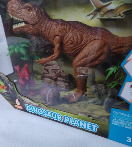 T-rex Dinosaur Planet Muñeco Juguete 30x40cms Set 6pzas