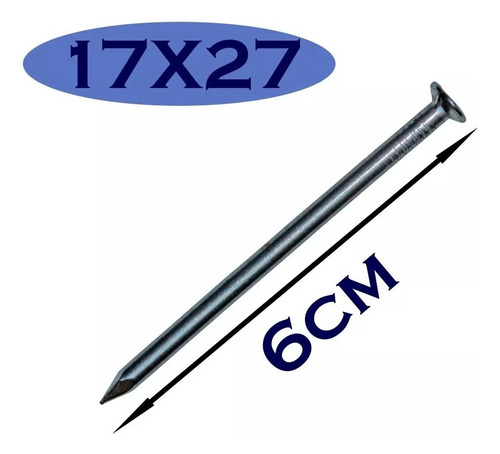Prego 17x27 Polido Com Cabeça Pacote Lacrado Com 1 Kg