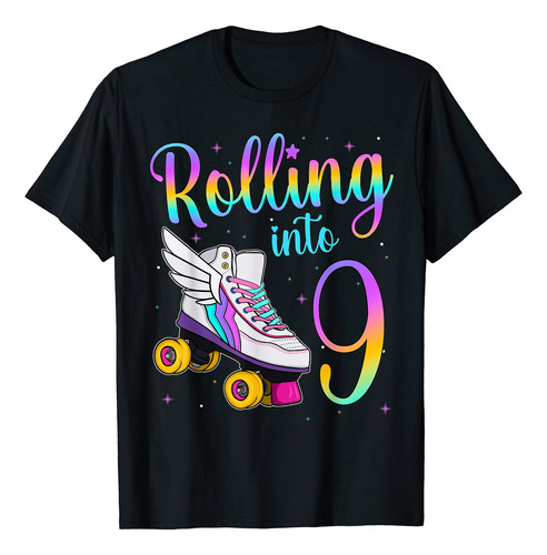 Rollando En 9 Aos. Camiseta Lets Roll I'm Turning 9 Patines,