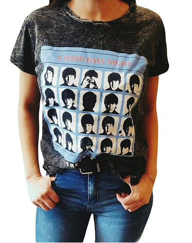 Remera Mujer The Beatles A Hard Days Night Brendy Store Rock