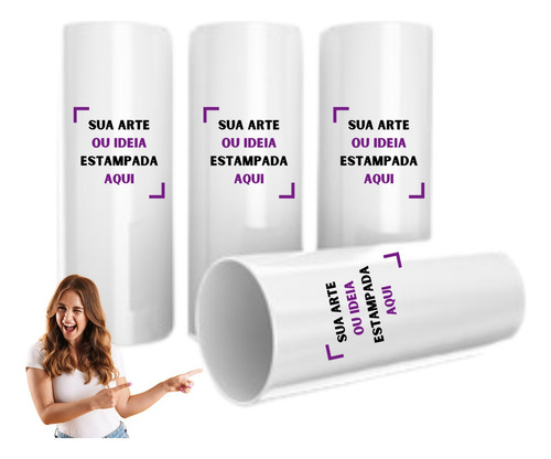 Copo Personalizado Evento Mulher 20 Unid Rápido Cor Branco